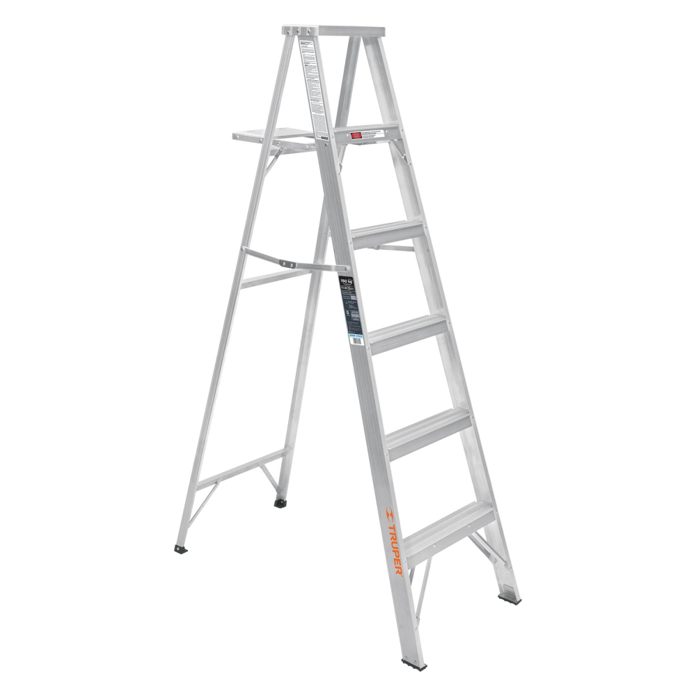 Escalera de tijera 100% aluminio tipo lll 5 peldaños, TRUPER ESTA-35