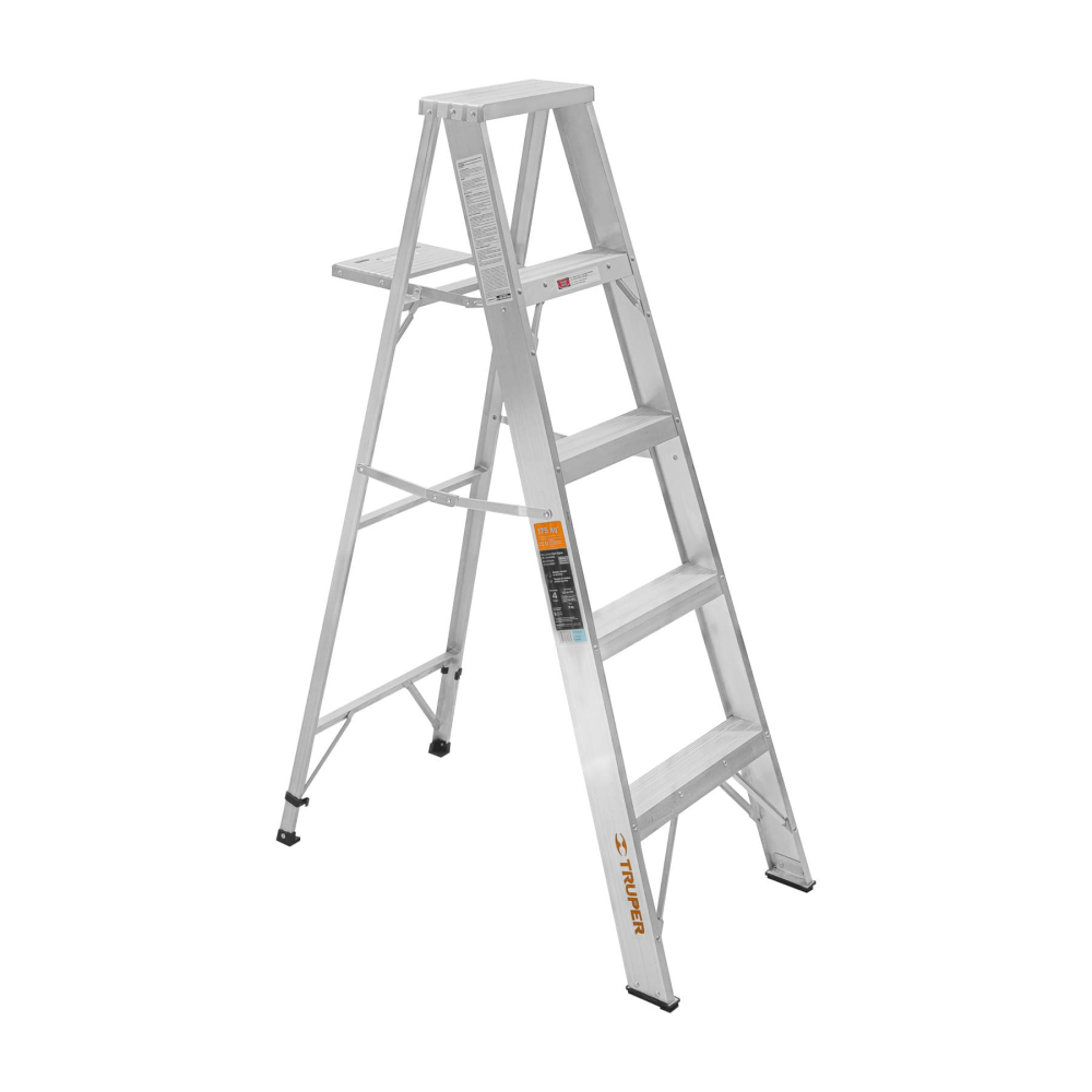 Escalera de tijera 100% aluminio tipo ll 4 peldaños, TRUPER ESTA-24