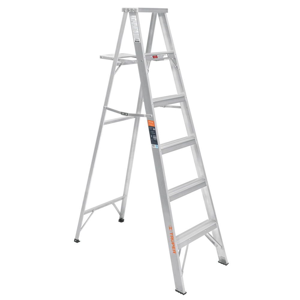 Escalera de tijera 100% aluminio tipo ll 5 peldaños, TRUPER ESTA-25