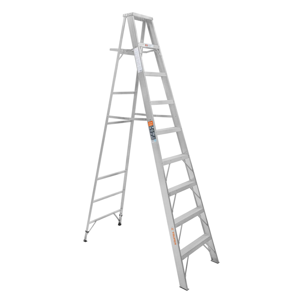 Escalera de tijera 100% aluminio tipo ll 8 peldaños, TRUPER ESTA-28