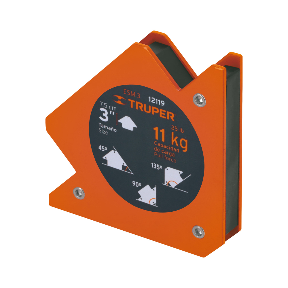 Escuadra magnética para soldar de 3', carga 11 kg, TRUPER ESM-3