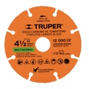Disco 4-1/2' multimaterial de carburo de tungsteno, TRUPER DITU-45