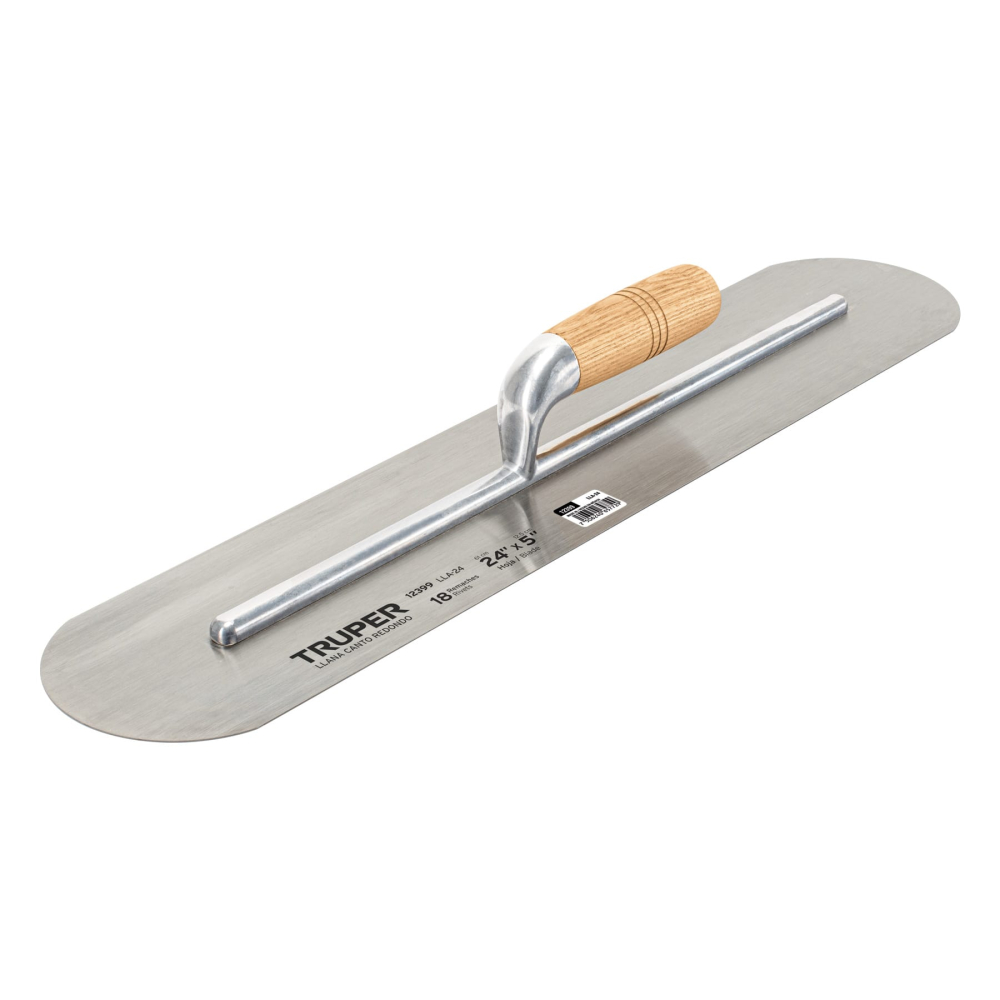 Llana canto redondo 24' x 5' con mango de madera, TRUPER LLA-24