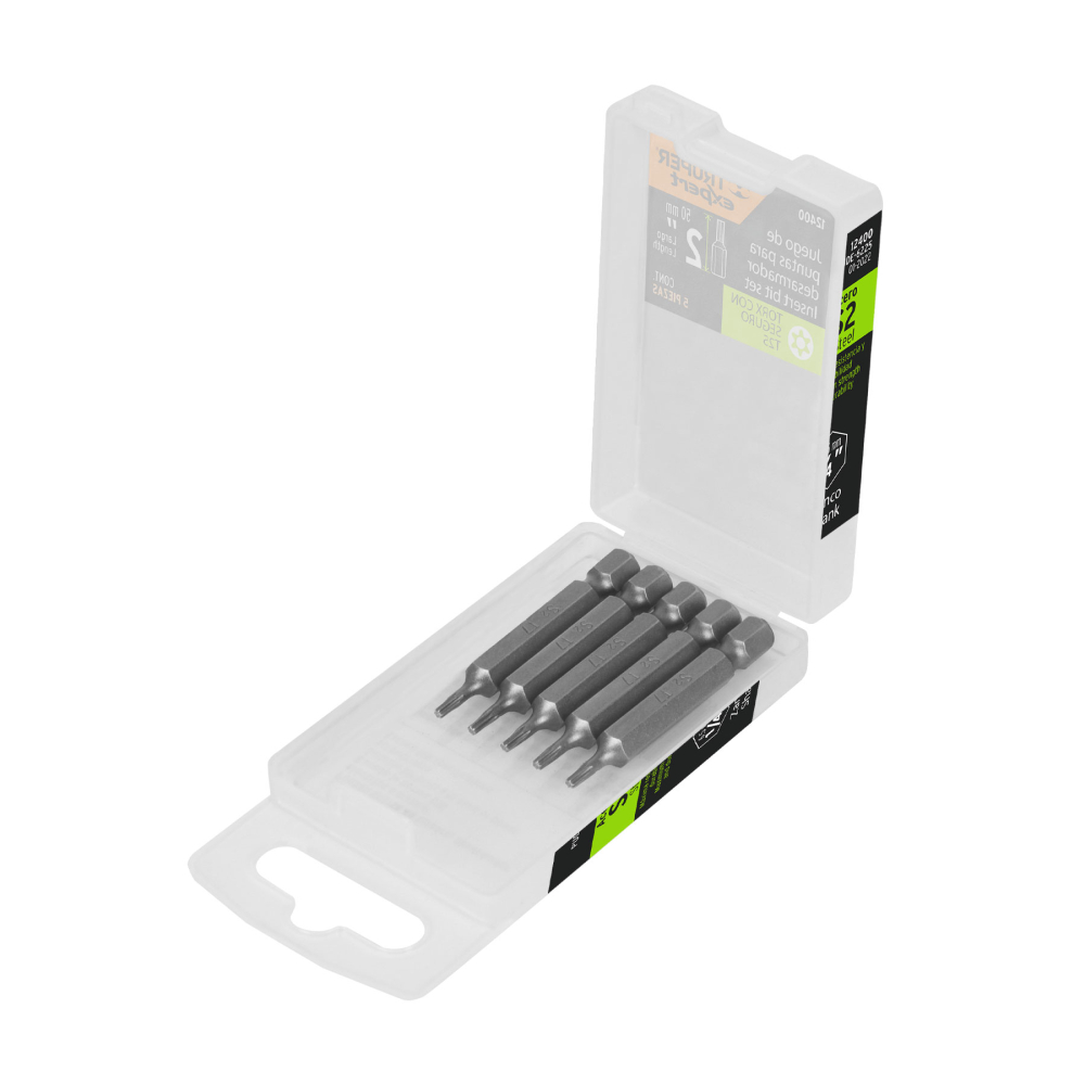 Estuche con 5 puntas torx T25 con seguro largo 2', EXPERT PUDE-6225