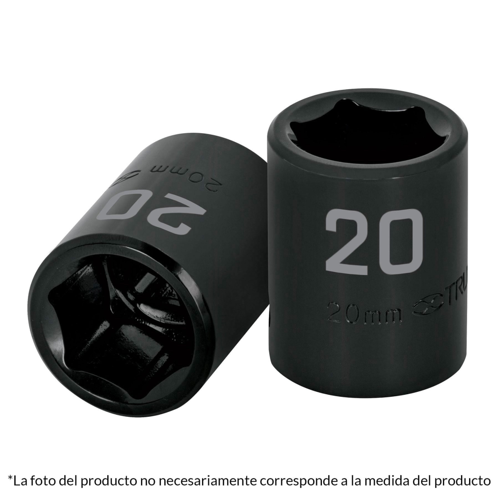 Dado cuadro 1/2' de impacto 6 puntas de 12 mm, TRUPER D-7412-M