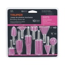 Juego de 10 piedras montadas zanco 1/4', uso general, Truper JPM-10