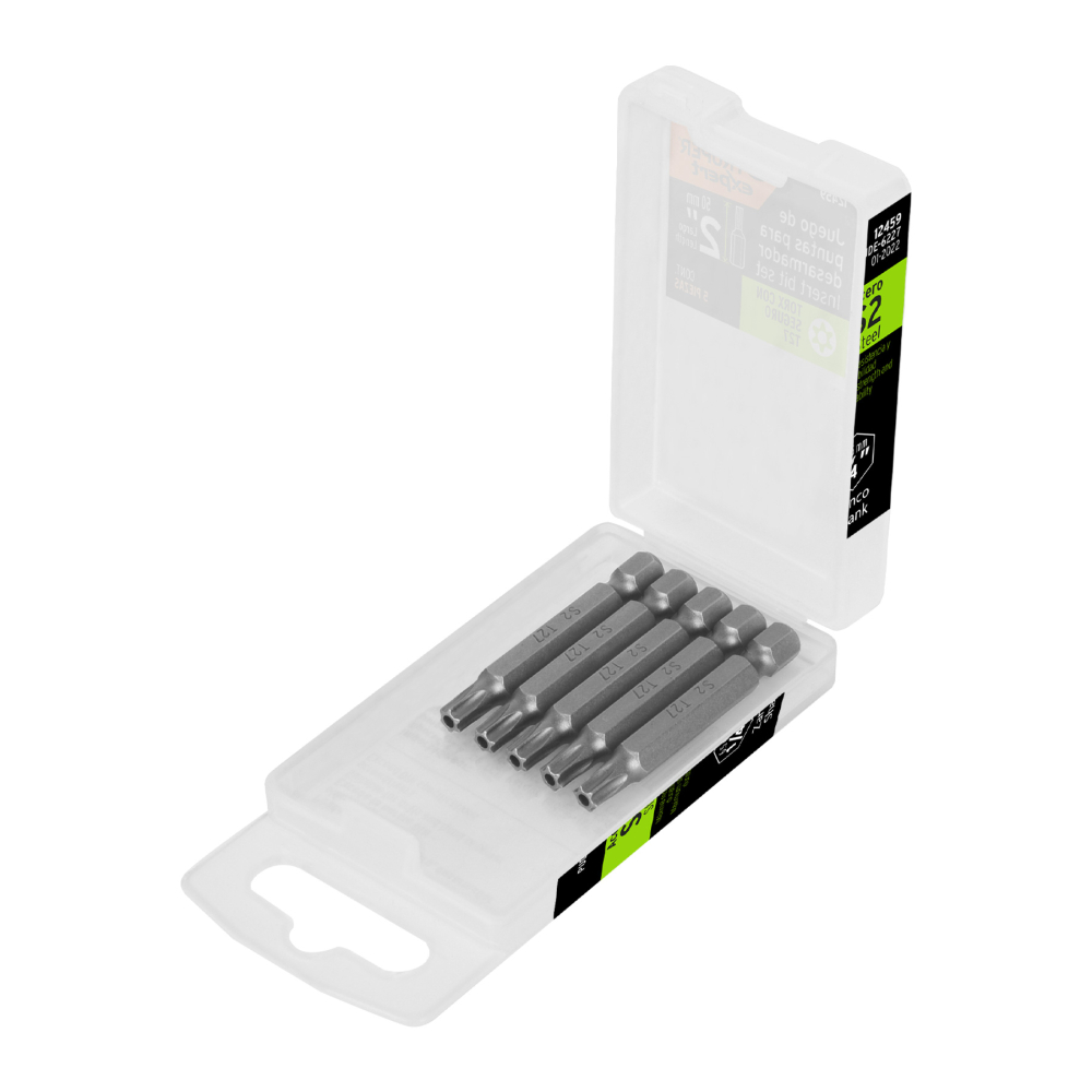 Estuche con 5 puntas torx T27 con seguro largo 2', EXPERT PUDE-6227