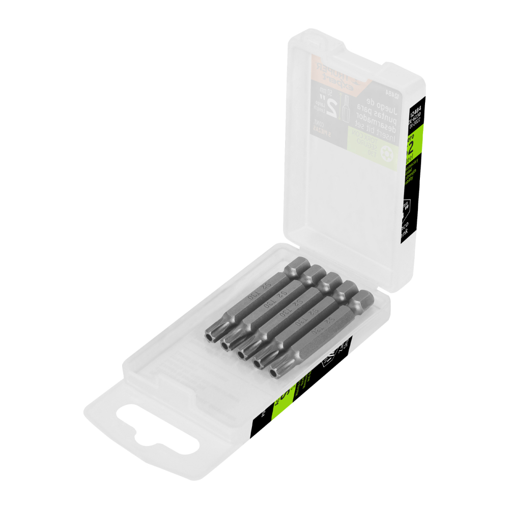 Estuche con 5 puntas torx T30 con seguro largo 2', EXPERT PUDE-6230