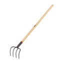 Cultivador forjado, 4 dientes, mango de madera 54', TRUPER CUL