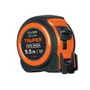Flexómetro compacto contra impactos 5.5 m cinta 25 mm,TRUPER FCG-55M