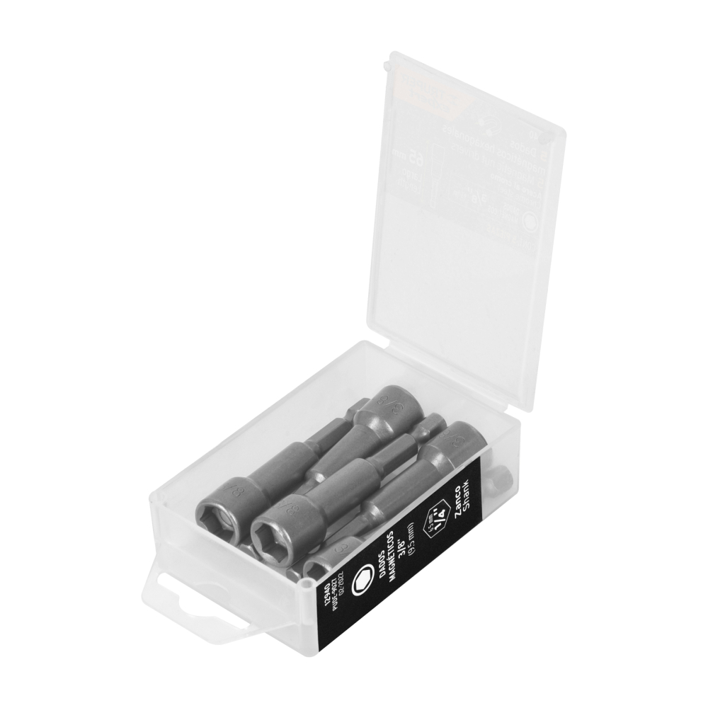 Estuche con 5 dados magnéticos de 3/8' largo 2-1/2', EXPERT PUDE-9027