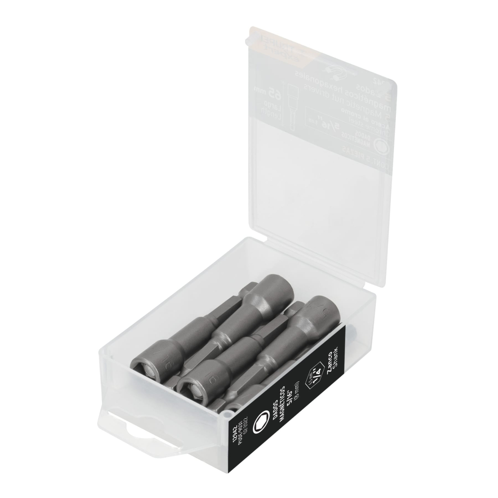 Estuche con 5 dados magnéticos de 5/16' largo 2-1/2', EXPERT PUDE-9031