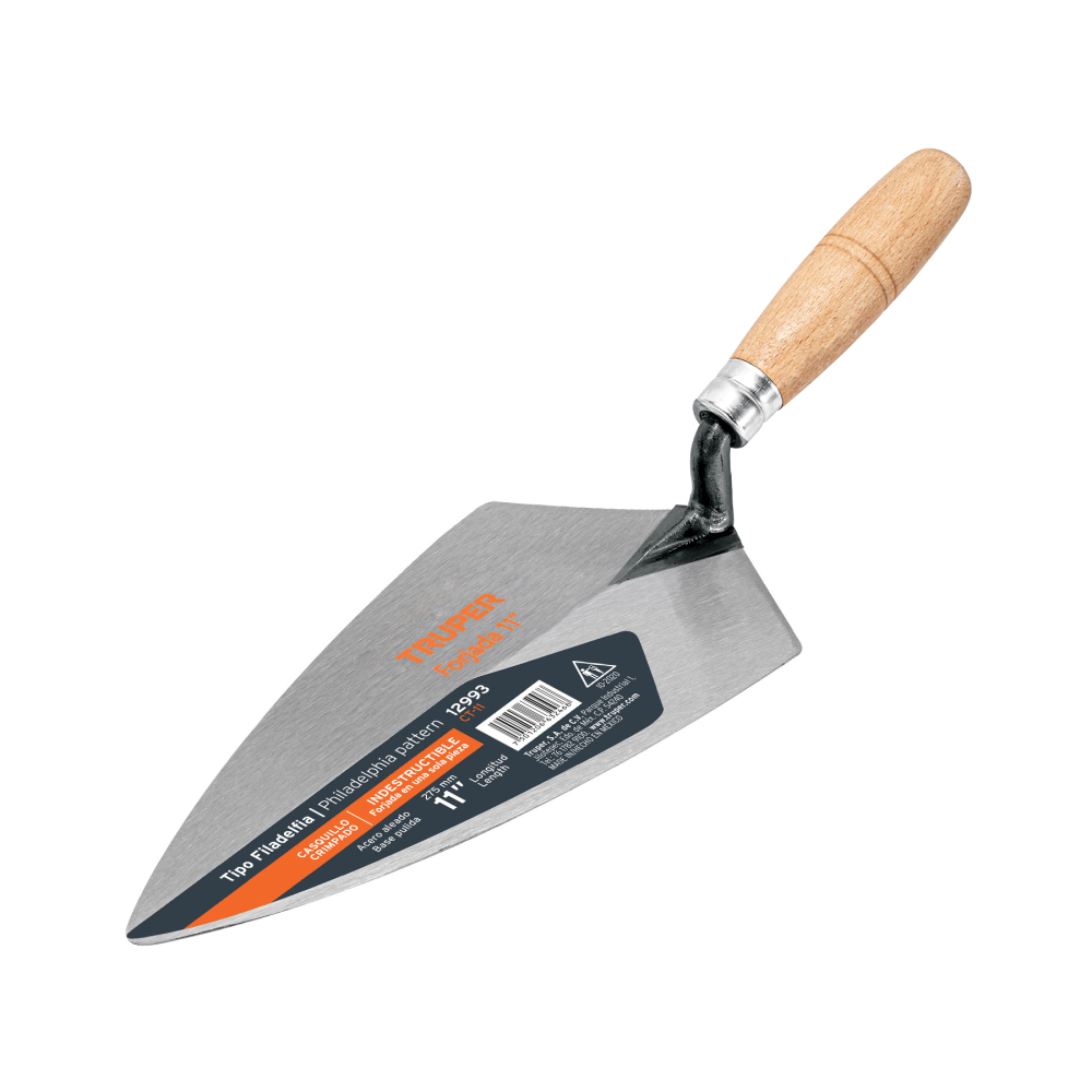 Cuchara para albañil 11' forjada tipo Filadelfia, TRUPER CT-11
