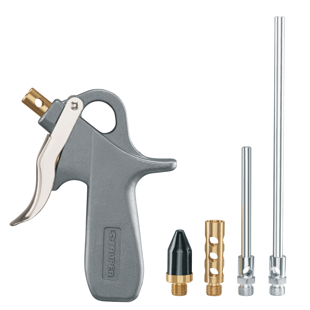 Pistola de aluminio para sopletear, 5 boquillas, TRUPER PISO-5X