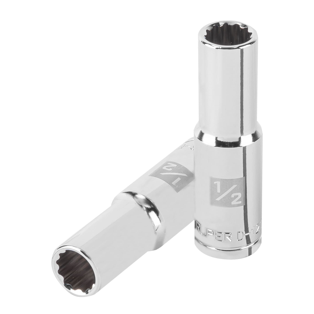 Dado largo de 1/2', 12 puntas, cuadro 1/2', TRUPER D-1216-EL