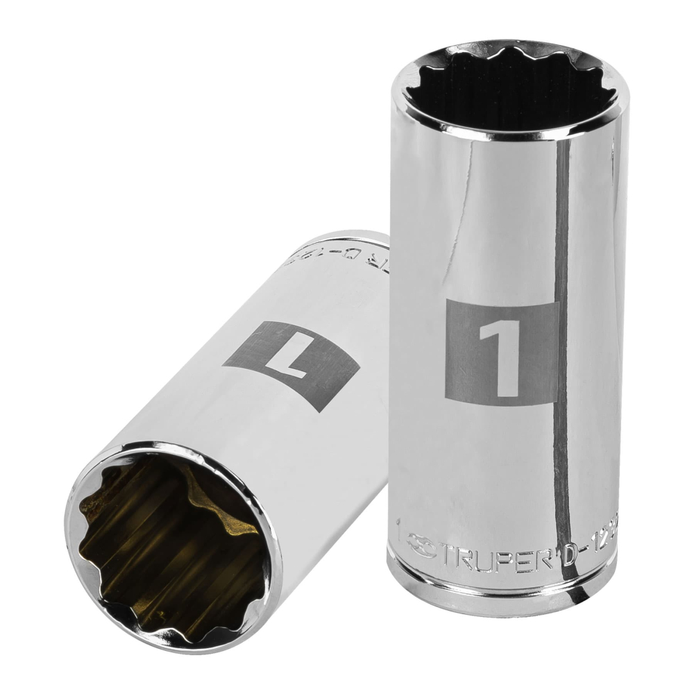 Dado largo de 1', 12 puntas, cuadro 1/2', TRUPER D-1232-EL