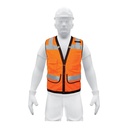 Chaleco seguridad reforzado naranja con bolsas, M, EXPERT CHS-800N-M
