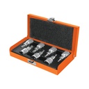 Juego de 7 dados cuadro 1/2' punta torx, estuche metálico JPT-1/2X7