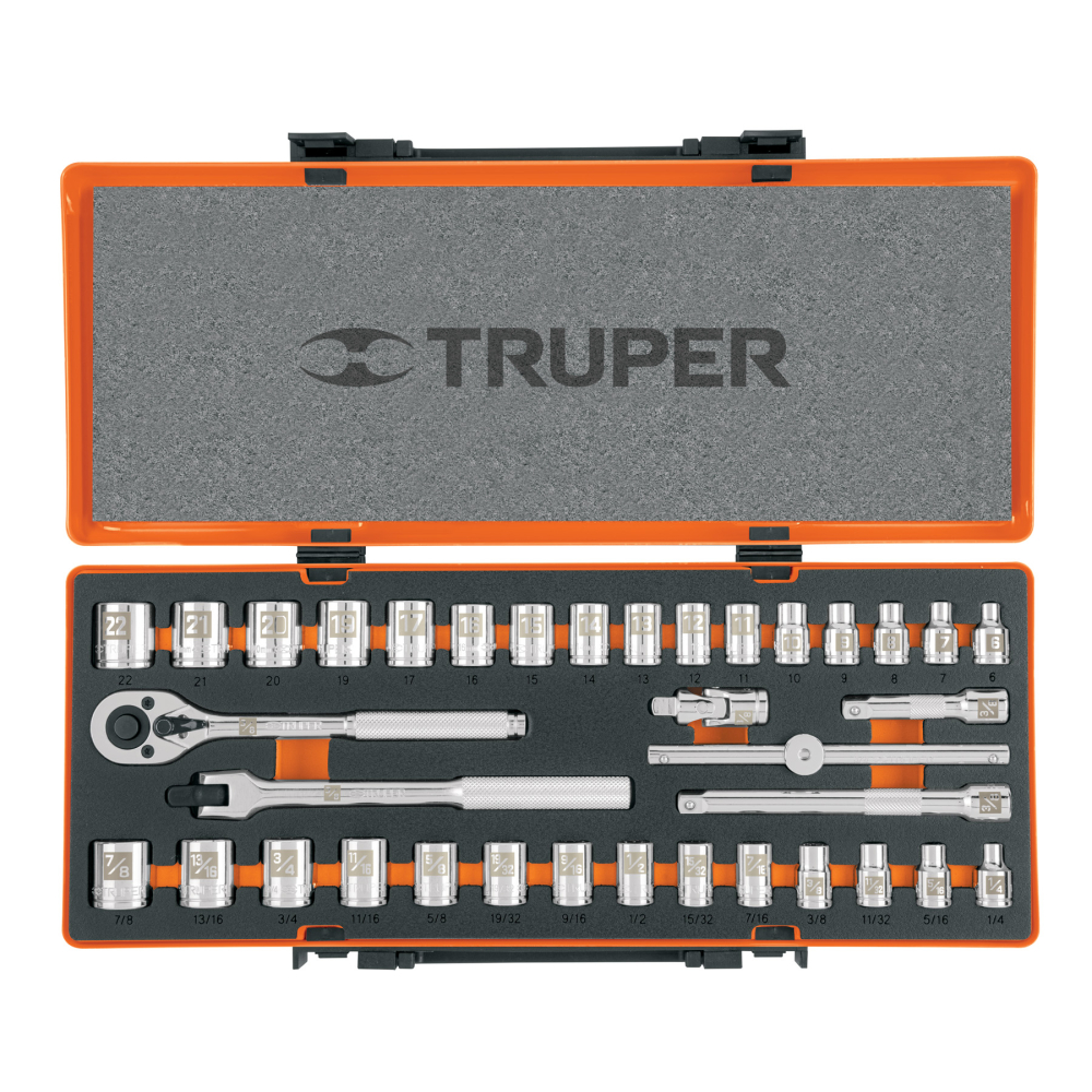 Juego de 36 herramientas cuadro 3/8' std y mm para mecánico JD-3/8X36MP