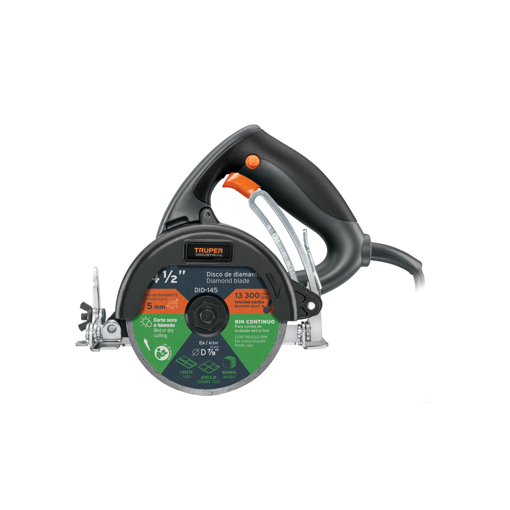 Cortador de azulejos 4-1/2', 1320W, TRUPER INDUSTRIAL CAZ-EL-4-1/2N2