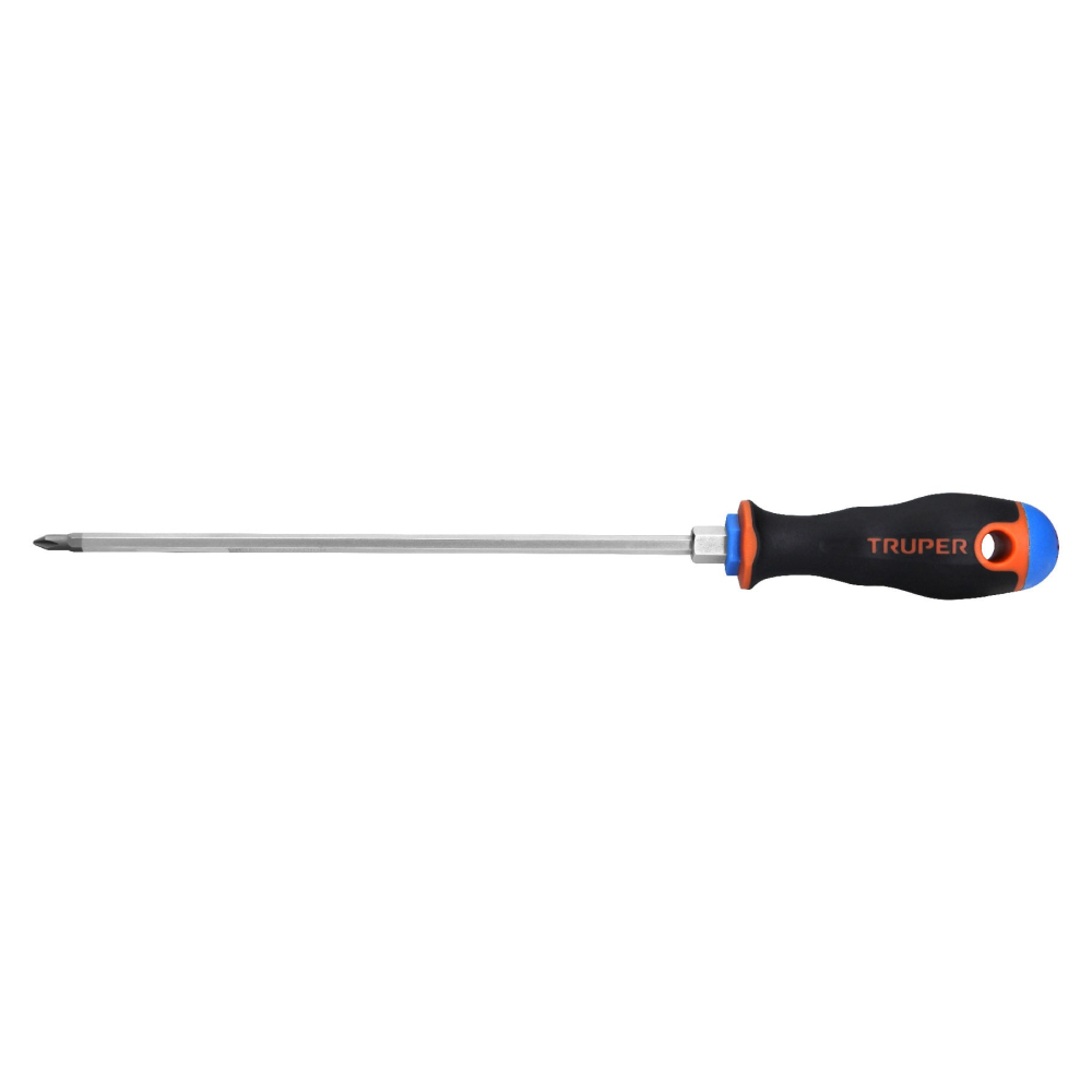 Desarmador de cruz 3/16' x 8' mango Comfort Grip, TRUPER DP-3/16X8B