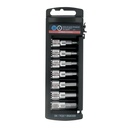 Juego de 7 dados punta hexagonal std, cuadro 3/8', TRUPER JPH-3/8X7P