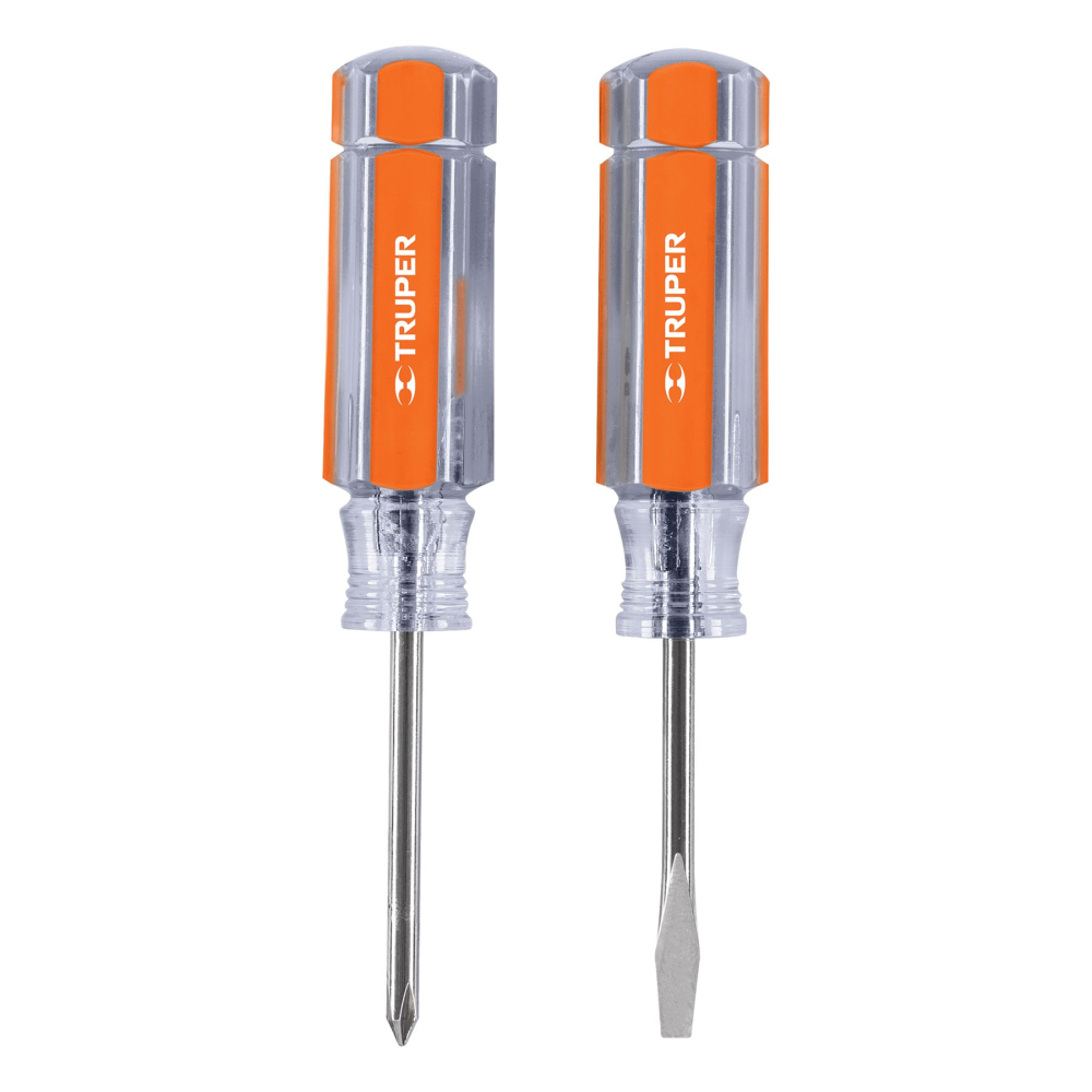 Dúo de mini desarmadores mango de acetato, TRUPER DES-MINI-2