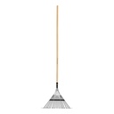 Escoba metálica para jardín, recta, 18 dientes, mango 48' EMX-18