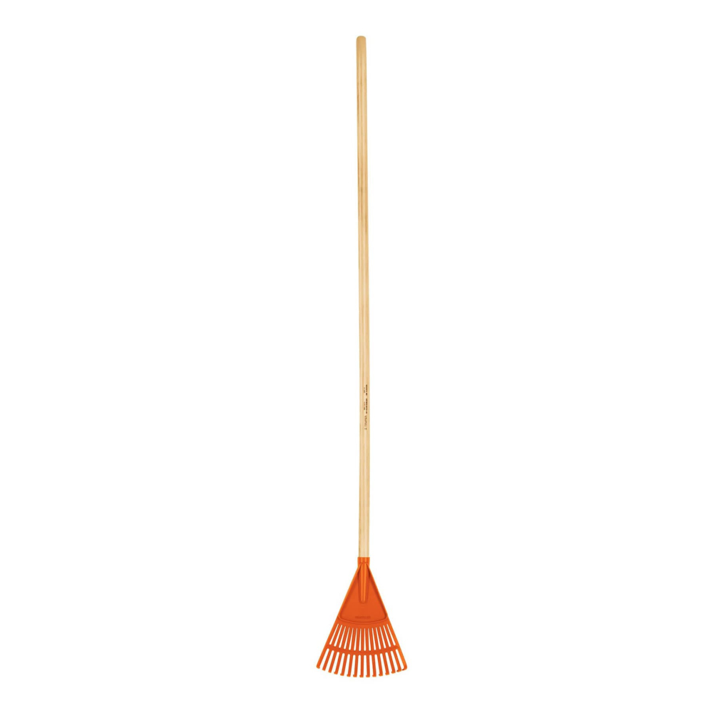 Escoba plástica para jardín, rígida, 15 dientes, mango 48' EP-15