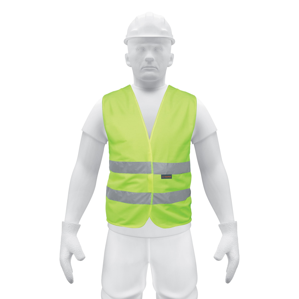 Chaleco de seguridad amarillo con cintas de alta visibilidad CHS-500V