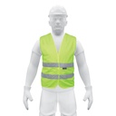 Chaleco de seguridad verde con cintas de alta visibilidad CHS-500V