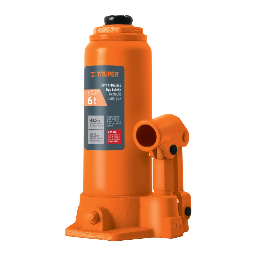 Gato hidráulico de botella de 6 Ton, TRUPER GAT-6