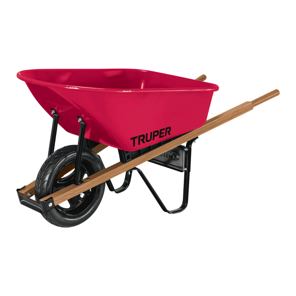 Carretilla 6 ft3 imponchable, bastidores madera, TRUPER T-6FF
