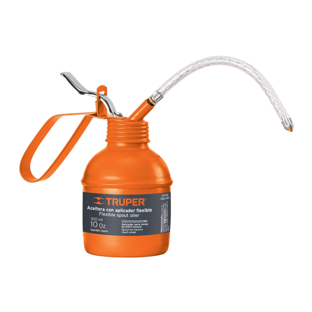 Aceitera de 300 ml (10 oz) con aplicador flexible, TRUPER ACEF-300