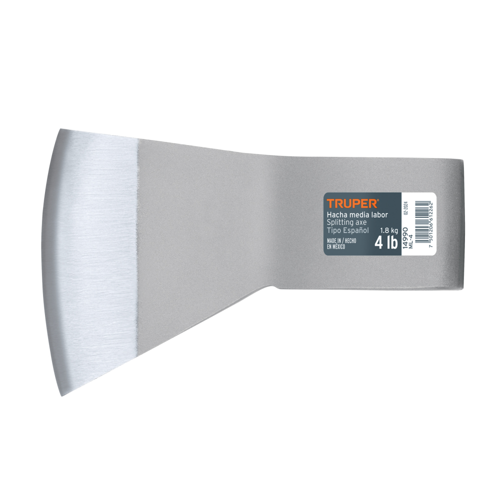 Hacha media labor 4 lb, sin mango, TRUPER ML-4