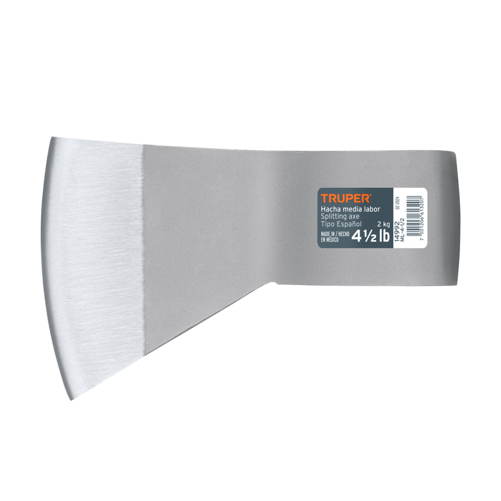 Hacha media labor 4-1/2 lb, sin mango, TRUPER ML-4-1/2