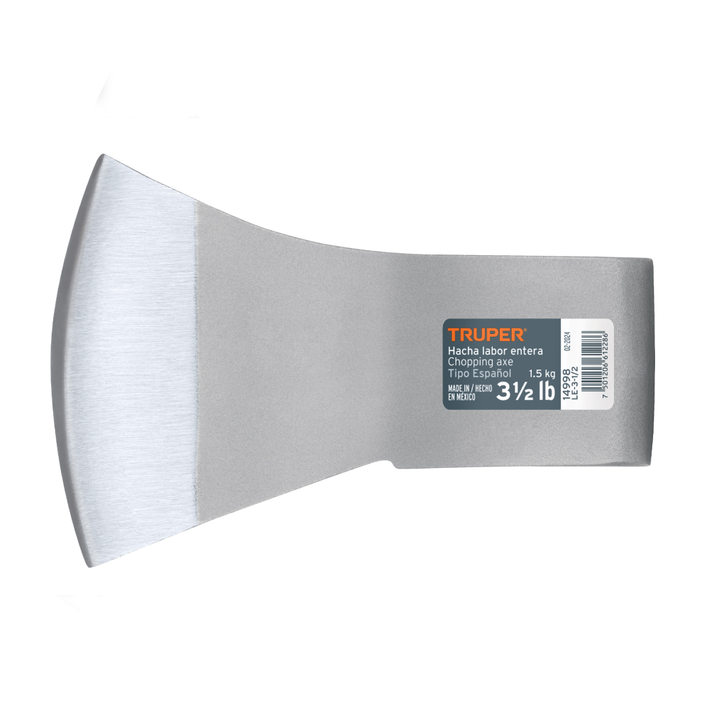 Hacha labor entera 3-1/2 lb, sin mango, TRUPER LE-3-1/2