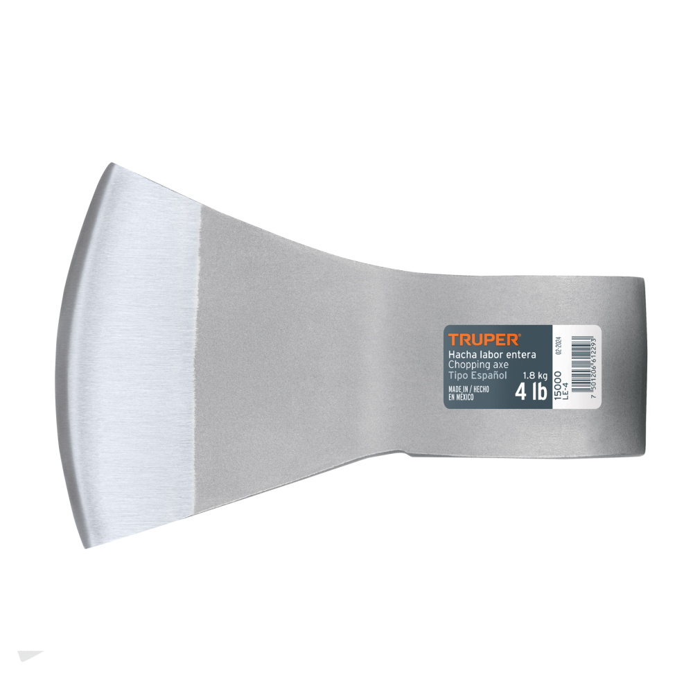Hacha labor entera 4 lb, sin mango, TRUPER LE-4