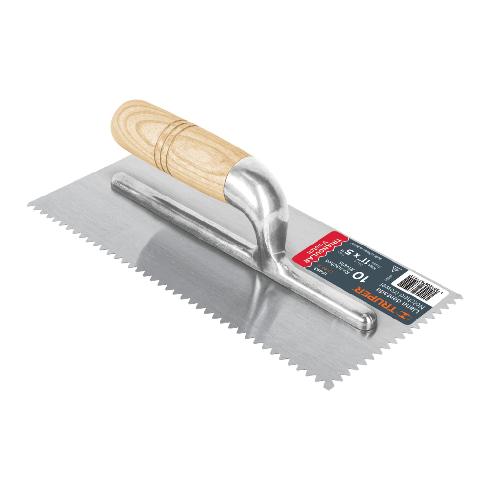 Llana 11' dentado triangular, 10 remaches, mgo madera,Truper LLMD-11