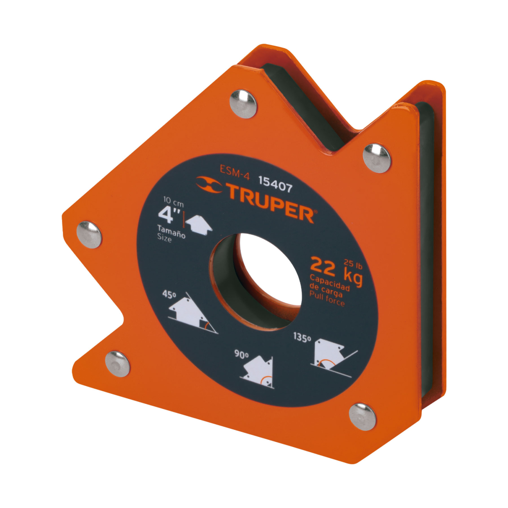 Escuadra magnética para soldar de 4', carga 22 kg, TRUPER ESM-4