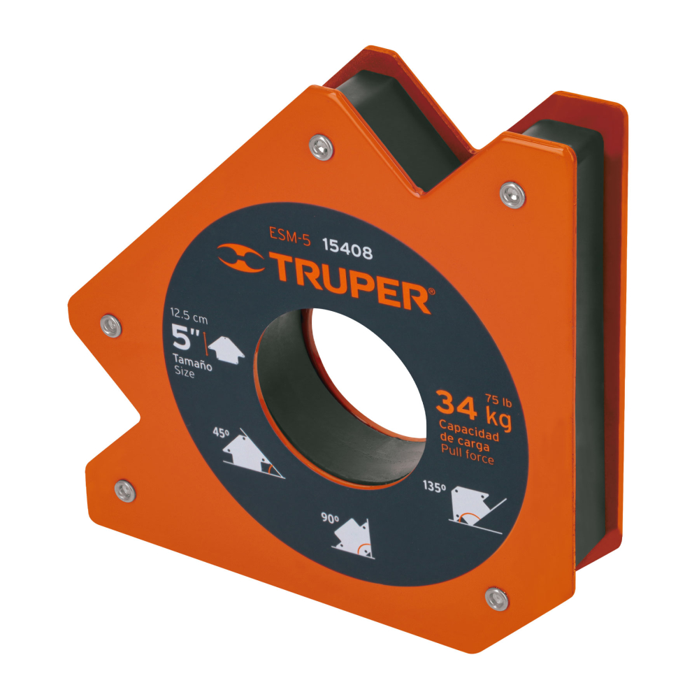 Escuadra magnética para soldar de 5', carga 34 kg, TRUPER ESM-5