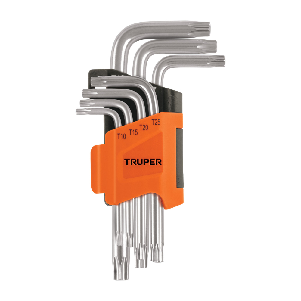 Juego de 7 llaves torx con organizador abatible, TRUPER TORX-7C