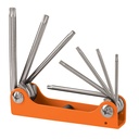 Juego de 8 llaves torx tipo navaja, cuerpo de lámina, TRUPER TORX-8