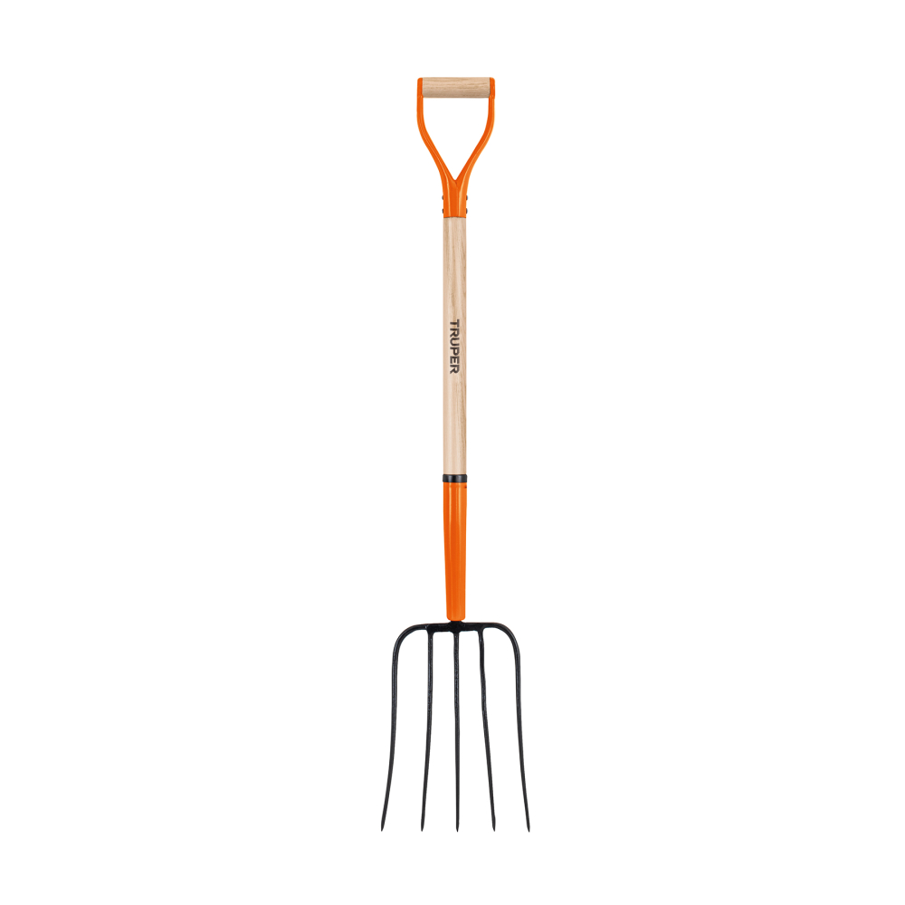 Bieldo para paja, 5 dientes, mango 34', puño 'Y', TRUPER BPJ-5C