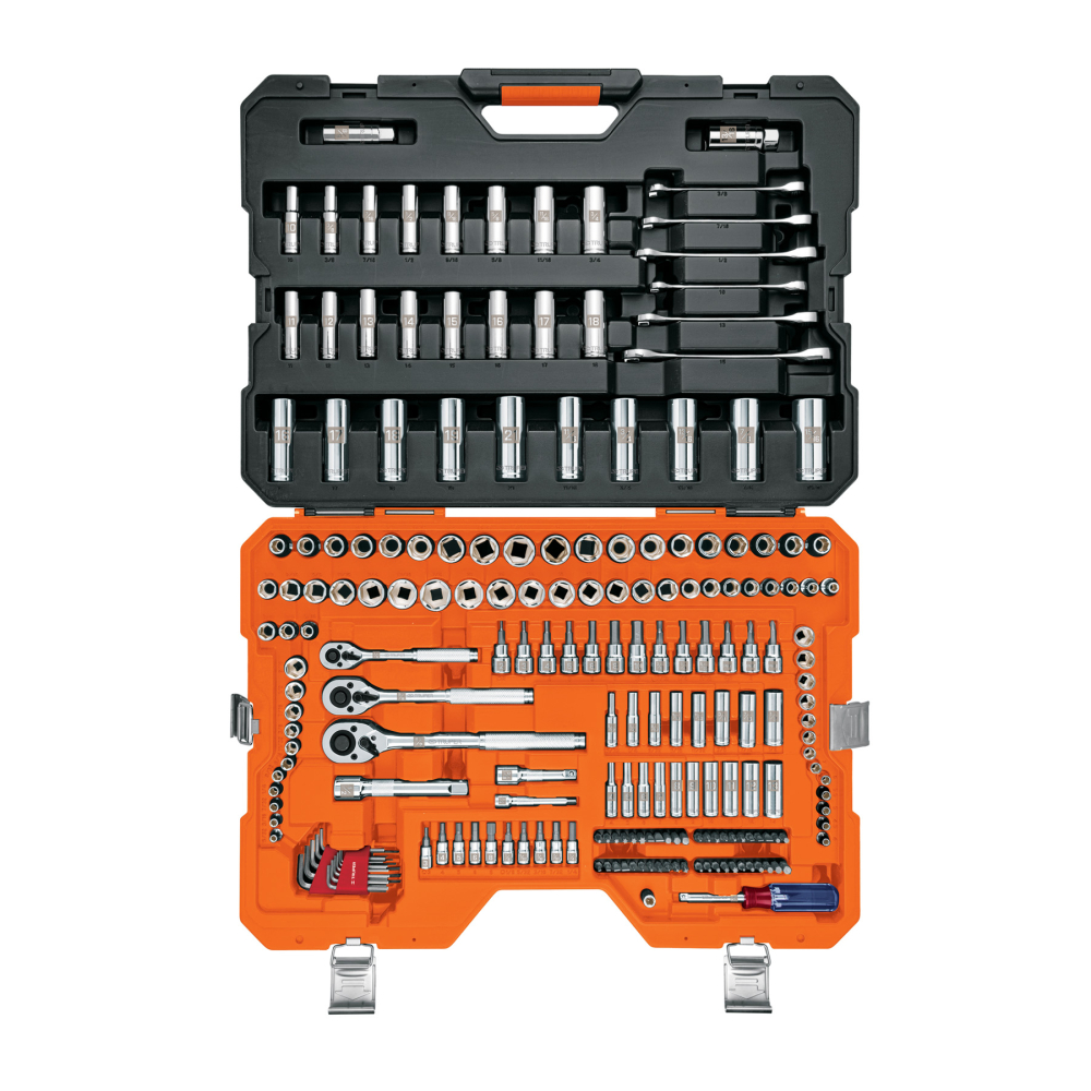 Juego 217 herramientas 1/4', 3/8' y 1/2' std y mm p/mecánico JD-217MP