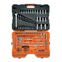 Juego 210 herramientas 1/4', 3/8' y 1/2' std y mm p/mecánico JD-210MP