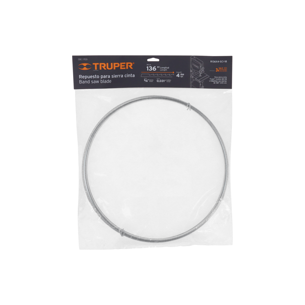 Repuesto sierra 136' x 4 dpp, para sierra cinta SCI-18 R136x4-SCI-18