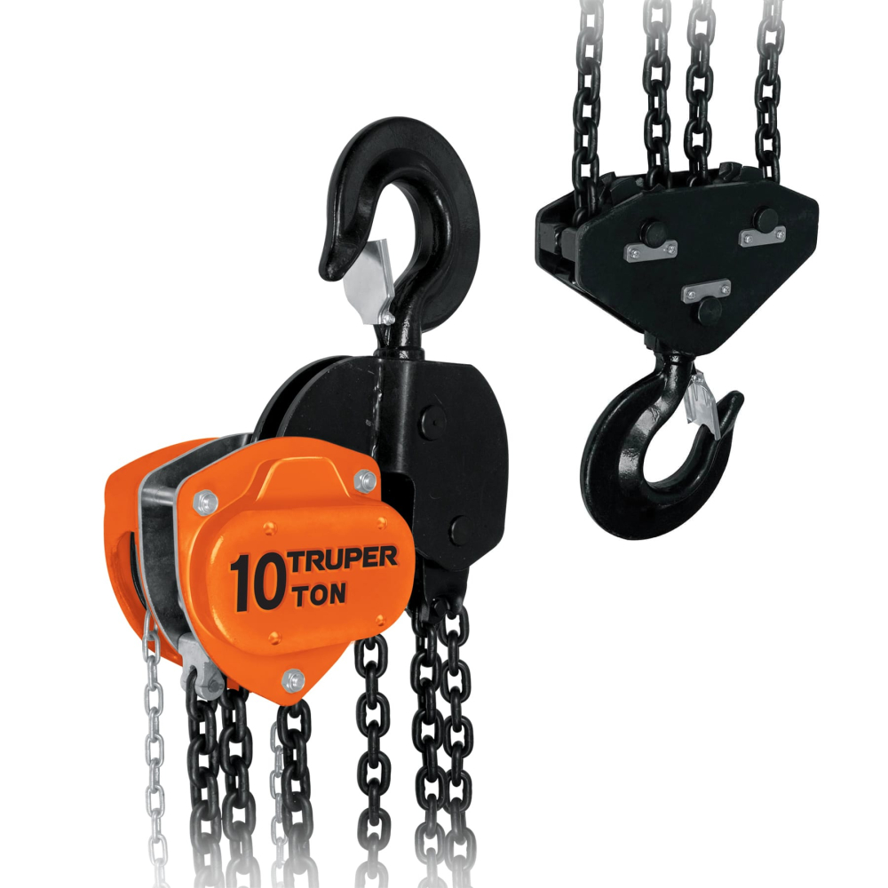 Polipasto industrial de cadena, 10 toneladas, Truper POL-10