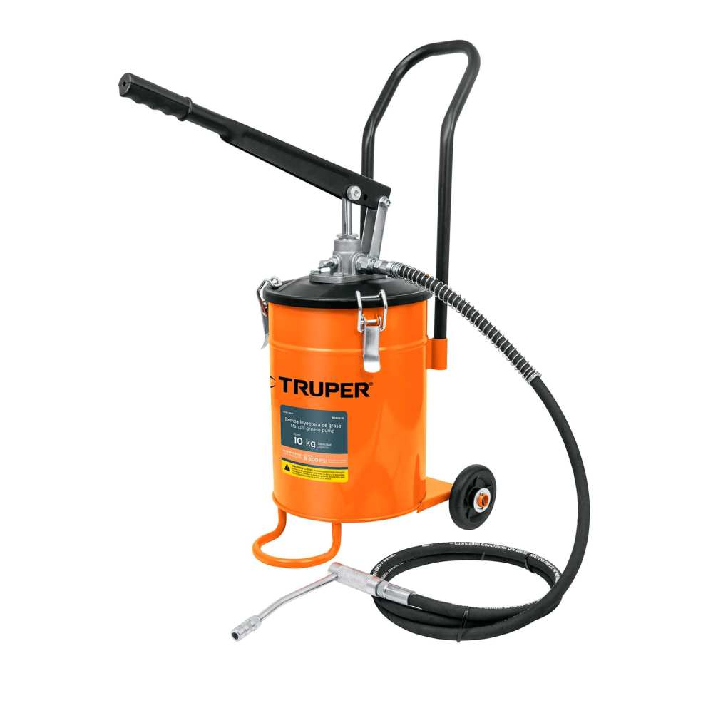 Bomba inyectora de grasa, 10 kg, TRUPER BOMIN-10