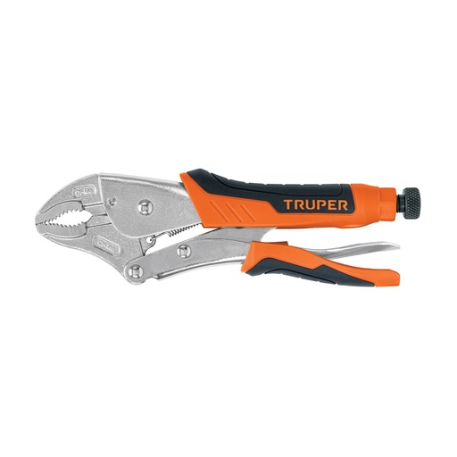 [17436] Pinza de presión 10' mordaza curva mango de vinil, TRUPER PPT-10CX